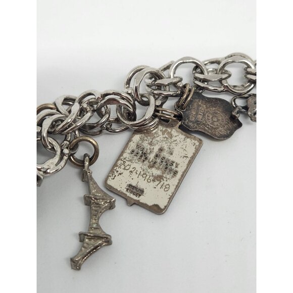 Sterling Silver 15 Charm Bracelet Disney Bambi Tinkerbell California San Fran - Picture 9 of 10